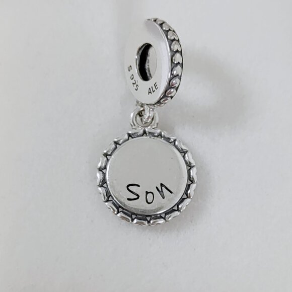 Pandora Son BOY Dangle Charm Bracelet Necklace Pendant S925 Silver with box - Picture 3 of 6